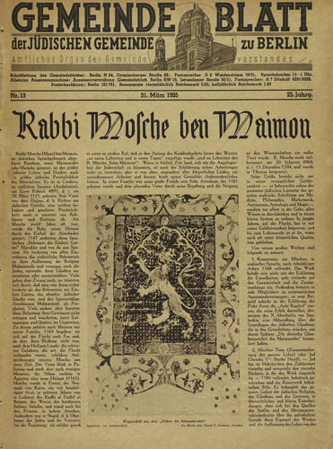 Gemeindeblatt der Judischen Gemeinde zu Berlin
