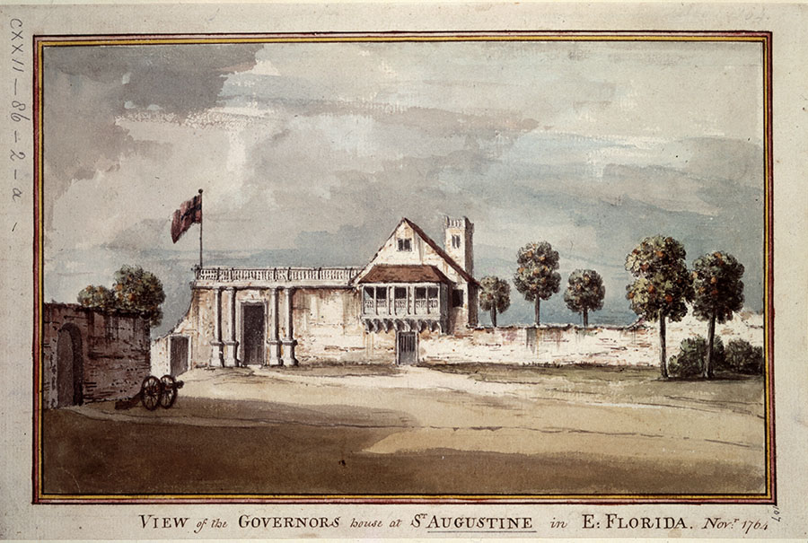 View of the Governor’s house at St. Augustine in E. Florida