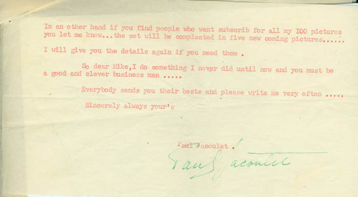 Paul Jacoulet Letter 5, January 11, 1952