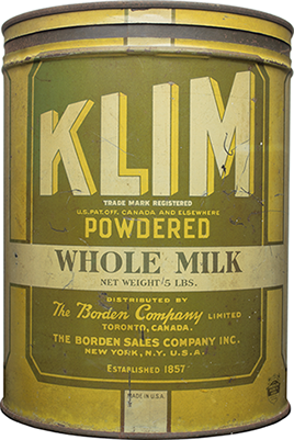 Powdered milk can