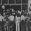 Black students prepare to enter Tigert Hall