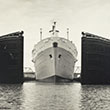 A ship between the locks of the Panama Canal