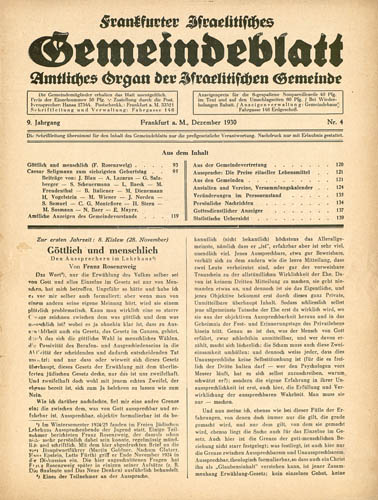 Frankfurter israelitisches Gemeindeblatt 