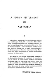 A Jewish settlement in Australia